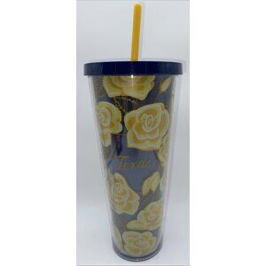 Starbucks Yellow Rose of Texas Tumbler Venti Cup 24oz Collector Cup Cracked